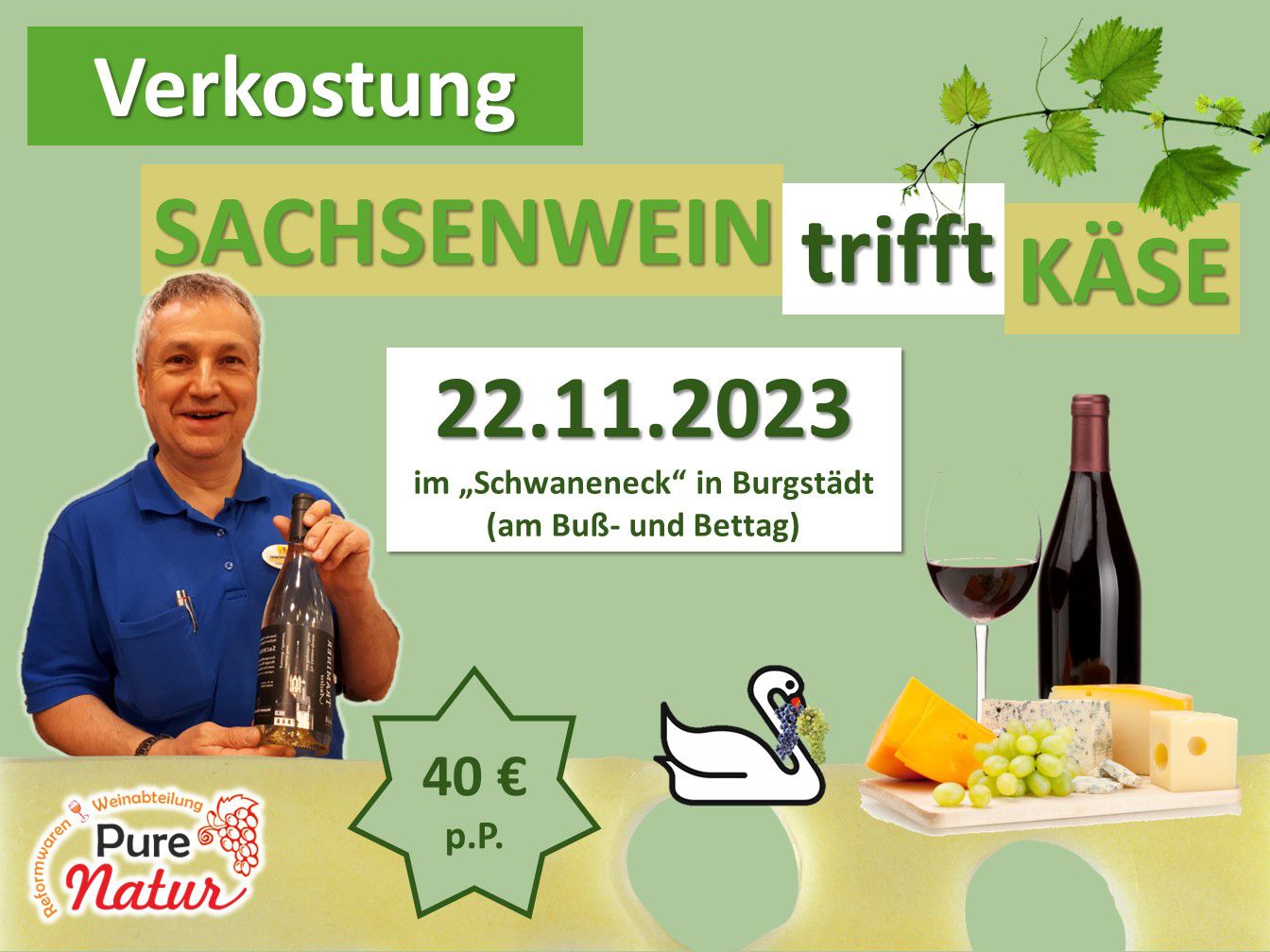22.11.2023 - &quot;Sachsenwein trifft Käse&quot; im Schwaneneck (Buß- und Bettag)